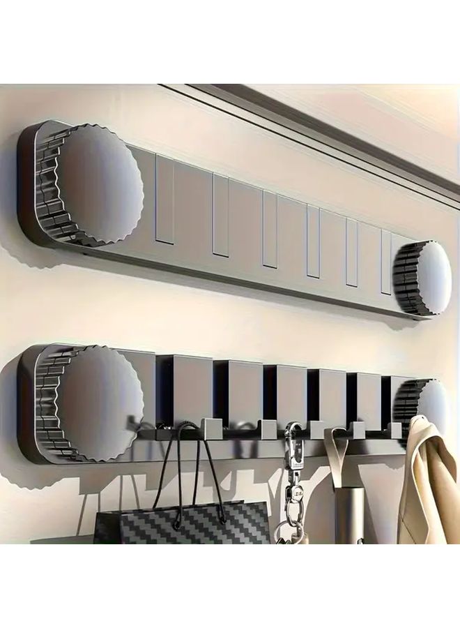 Cream Heavy Duty Door Hanging Organizer No Drill Hook Rack With Strong Adhesive Space Saving Storage - Image 1