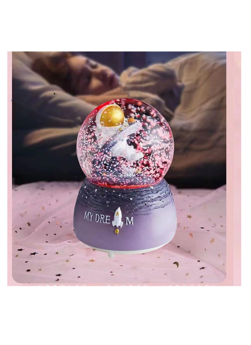 KASTWAVE - Snow Globes, Space Astronaut Music Snowglobes, Automatic Snow Fall Effect, Home Decor for Kids Room Essentials Birthday Festival Gift for 5-12 Year Old Girl - Image 1