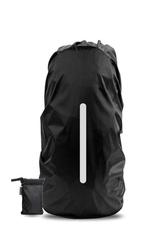 MUTMAIN Reflective Bag Cover Waterproof 25L to 35L PU Coated Rain Cover for Backpack with Buckle & Storage Pouch, Dust Proof School Bag, Laptop Bag, Office Bag Cover (Reflective Black, 25L to 35L) - Image 1