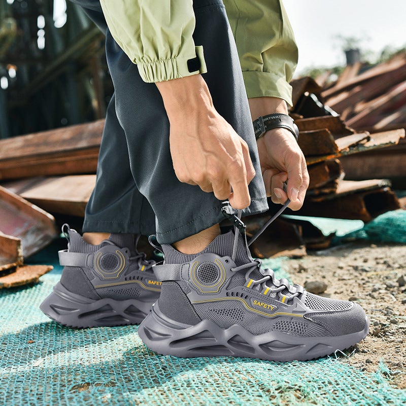 Anti-Stepping, Anti-Smashing, Anti-Piercing Labor Protection Shoes For Men, Wear-Resistant, Non-Slip, Lightweight, Breathable Steel Toe-Toe Work Safety Protective Shoes - Image 3