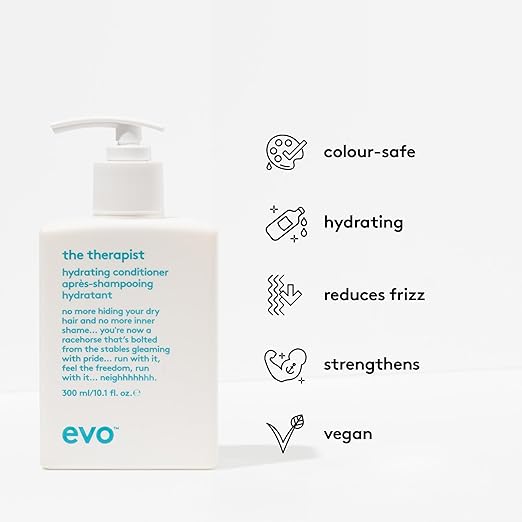 evo The Therapist Hydrating Conditioner Hydrates Strengthen and Softens Whilst Improving Shine Protects Colour Treated Dry Hair Helps to Detangle - Image 2