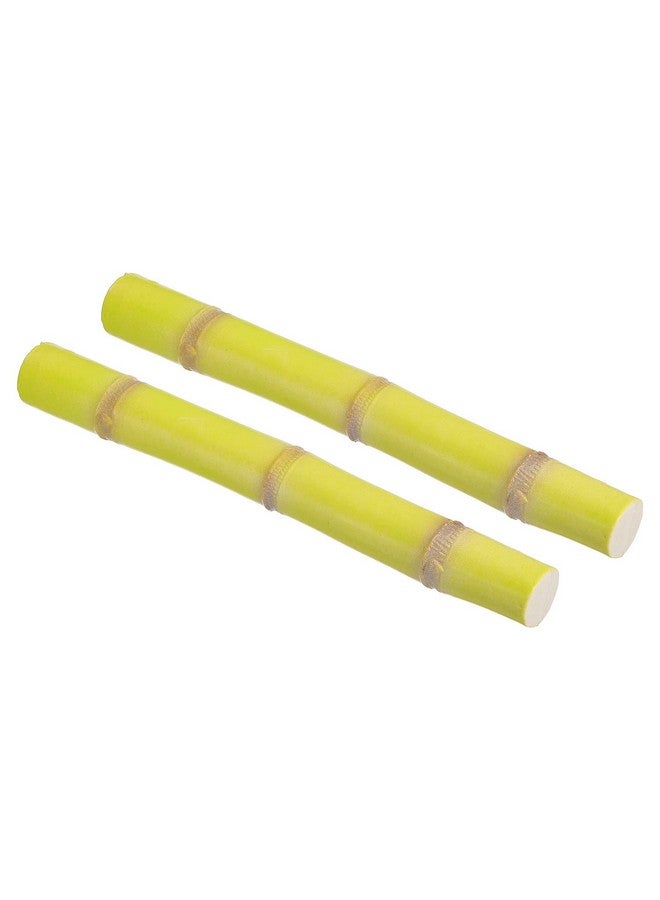 PATIKIL 2 Pcs Artificial Sugarcane, Plastic Simulation Fake Green Sugar Cane Lifelike Realistic Faux Fake Fruit Model for Home Kitchen Party Decoration, Photography Props - Image 1
