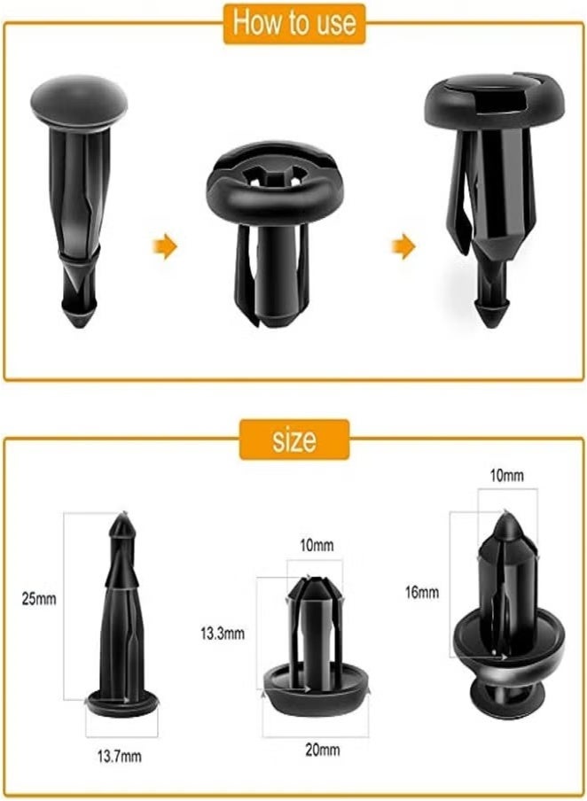 Soofam 625 Pieces Car Push Retainer Clips & Plastic Fasteners Kit, Sturdy And Durable Nylon Material Universal Fit Kit For All Vehicles - Image 2