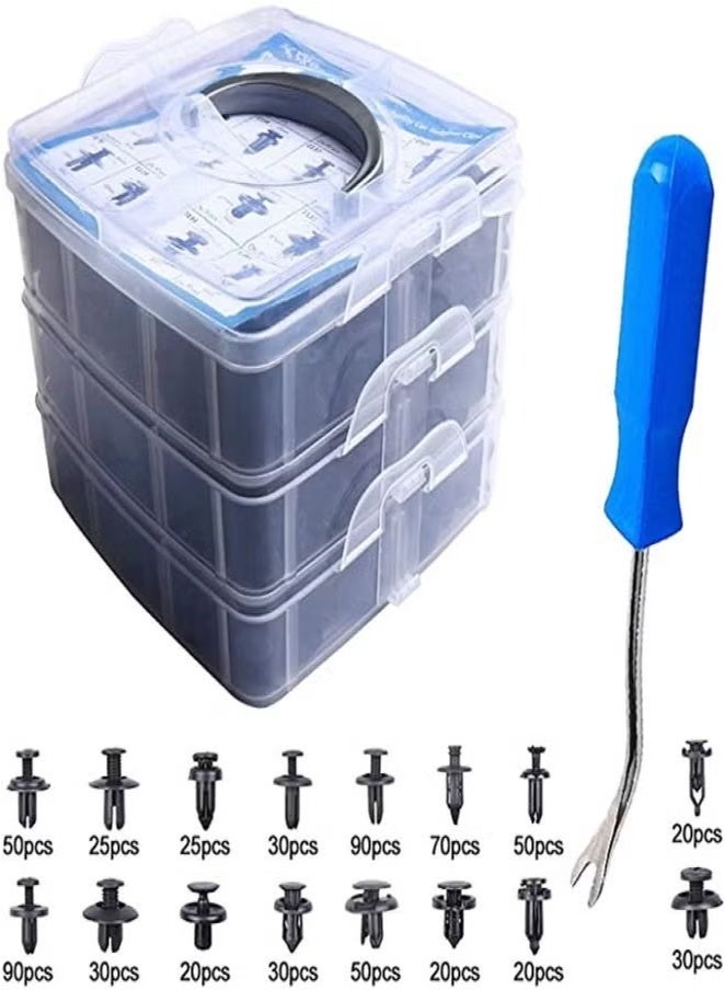 Soofam 625 Pieces Car Push Retainer Clips & Plastic Fasteners Kit, Sturdy And Durable Nylon Material Universal Fit Kit For All Vehicles - Image 1
