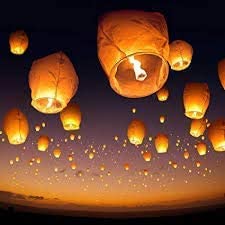 GameReserves Sky Lantern Lamp Light Hot Air Balloon for Special Occasions / Night Sky Light Lanterns Candle for Diwali/Christmas/Birthday/All Festival (sky Lanterns Pack of 2) - Image 3