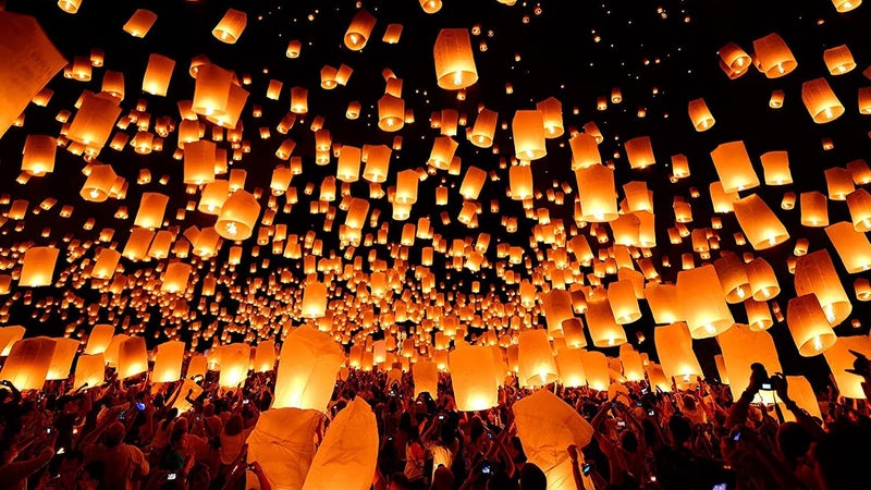 GameReserves Sky Lantern Lamp Light Hot Air Balloon for Special Occasions / Night Sky Light Lanterns Candle for Diwali/Christmas/Birthday/All Festival (sky Lanterns Pack of 2) - Image 5