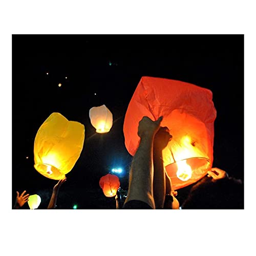 GameReserves Sky Lantern Lamp Light Hot Air Balloon for Special Occasions / Night Sky Light Lanterns Candle for Diwali/Christmas/Birthday/All Festival (sky Lanterns Pack of 2) - Image 2