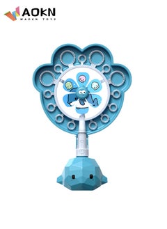 Children's Windmill Bubble Machine Cartoon Whale Porous Fan Blowing Bubble Stick Bathroom Bath Animal Toys