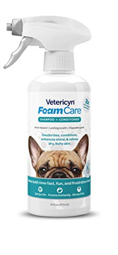 Vetericyn FoamCare Dog Shampoo and Conditioner - Instant Foaming, Spray-On Hypoallergenic Shampoo, Plant-Based Formula for Dogs and Cats. 16 Ounce - Image 1