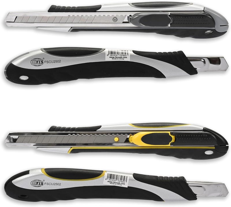 FIS Dual-System Safety Utility Cutter Set - 24 Pieces with Auto-Lock & Auto-Retracting Blades - Image 3