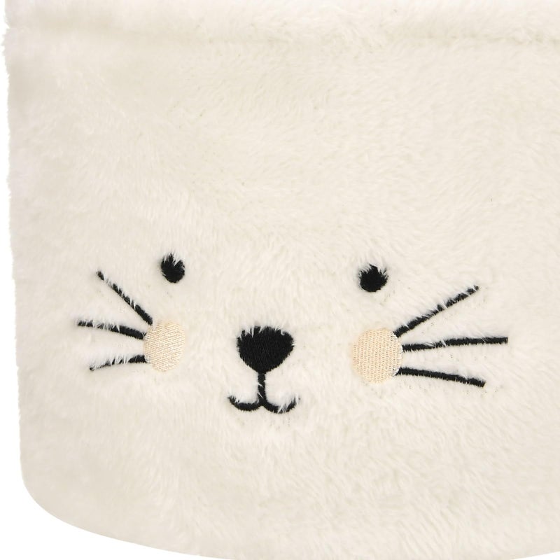 ONGLYP Easter Bunny Basket Plush White Tote Bag Cute Rabbit Design Personalized Easter Bucket for Kids Carrying Gift and Eggs - Image 5