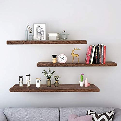Vm decor Floating Wood Shelves for Wall Wall Mounted Display Ledge Storage Rack Set of 3 Wall Shelves for Living Room Bathroom Bedroom Office and Kitchen - Image 3