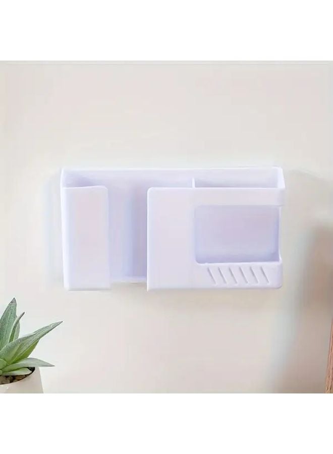 Yellow Plastic Wall Mounted Storage Rack Organizer for Home Office - Image 5