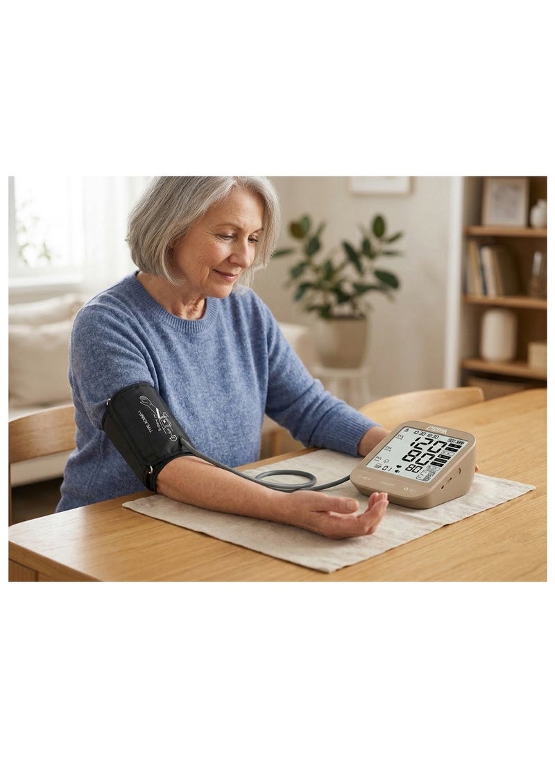 بريما جهاز ضغط الدم للذراع رقمي شاشة عرض كبيرة قياس نبض القلب Blood Pressure Monitor Rechargeable PRIMA - Image 4