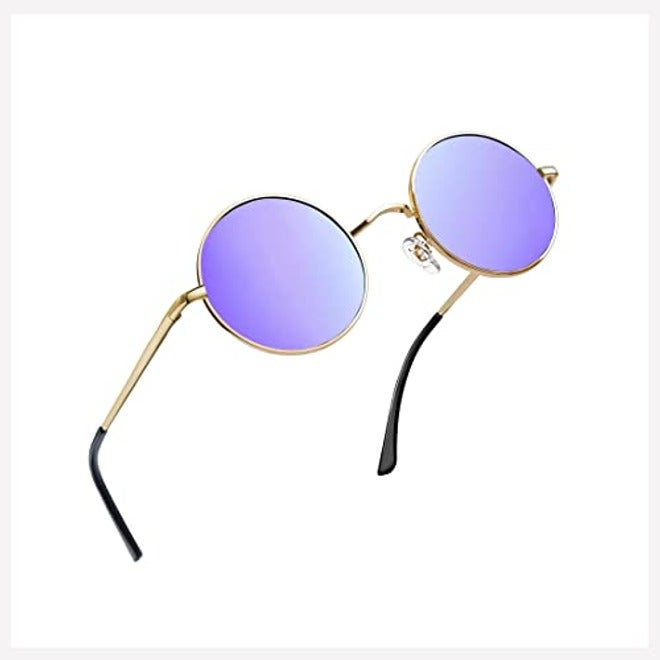 Joopin Round Polarized Sunglasses for Men and Women - UV400 Protection Retro Hippie Shades for Driving, Cycling, and Outdoor Sports