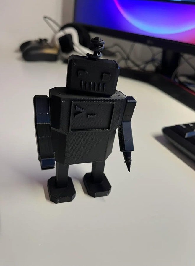 3D CUBES Printed Robot Model Kit, DIY Assembly Parts, Black Plastic Frame - Image 3