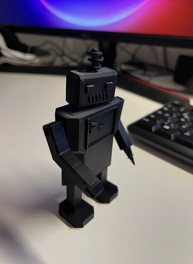 3D CUBES Printed Robot Model Kit, DIY Assembly Parts, Black Plastic Frame - Image 4