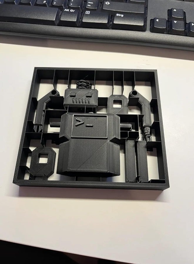 3D CUBES Printed Robot Model Kit, DIY Assembly Parts, Black Plastic Frame - Image 1