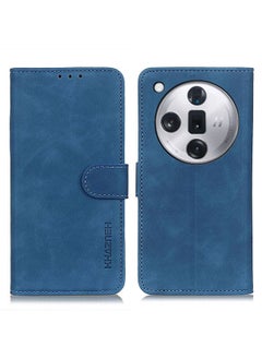 HuHa Case Cover For OPPO Find X7 Pro / Find X7 Ultra KHAZNEH Retro Texture Flip Leather Phone Case Blue 