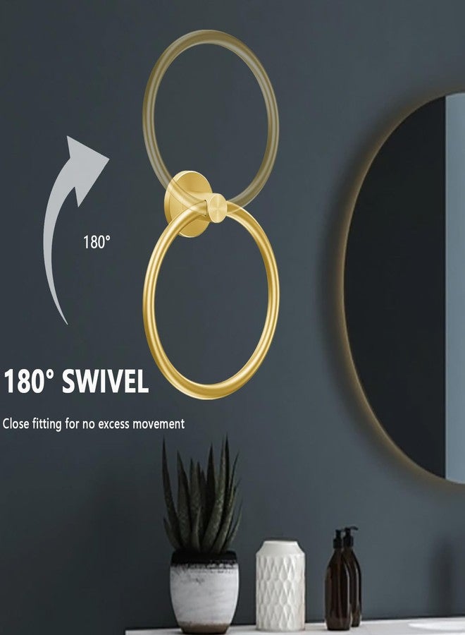 WOOPHEN Hand Towel Ring, Thicken Stainless Steel Bath Towel Holder Modern Round Towel Hanger Wall Mounted for Bathroom, Kitchen (Gold) - Image 5