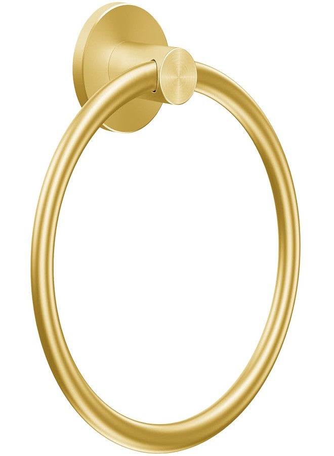 WOOPHEN Hand Towel Ring, Thicken Stainless Steel Bath Towel Holder Modern Round Towel Hanger Wall Mounted for Bathroom, Kitchen (Gold) - Image 1