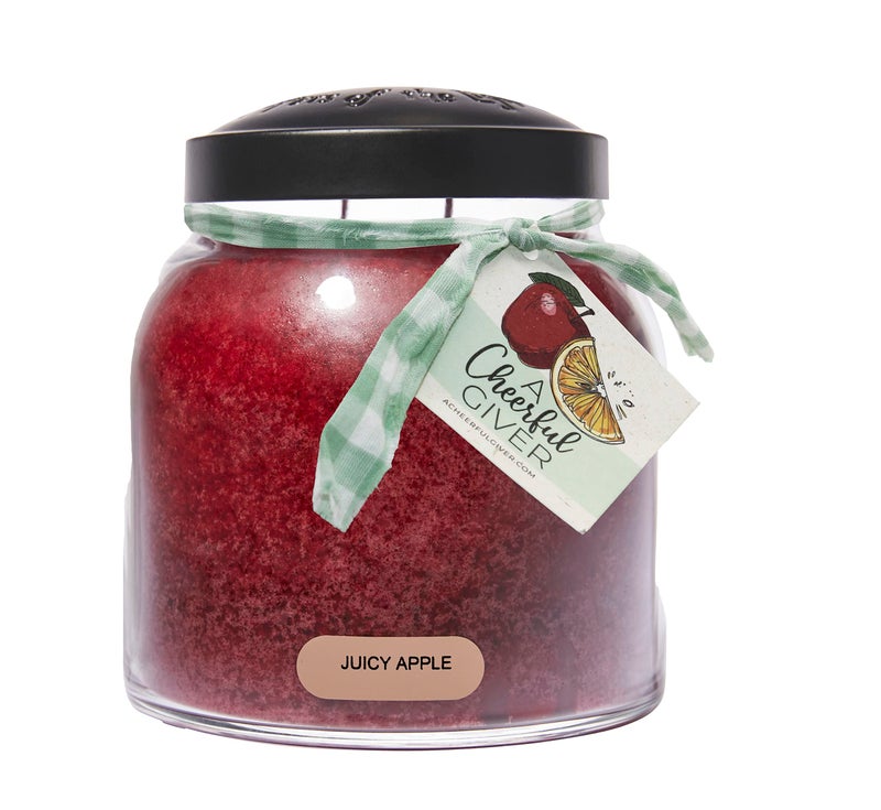 A Cheerful Giver A Cheerful Giver  Juicy Apple  34oz Papa Scented Candle Jar with Lid  Keepers of the Light  155 Hours of Burn Time Gift for Women Red 