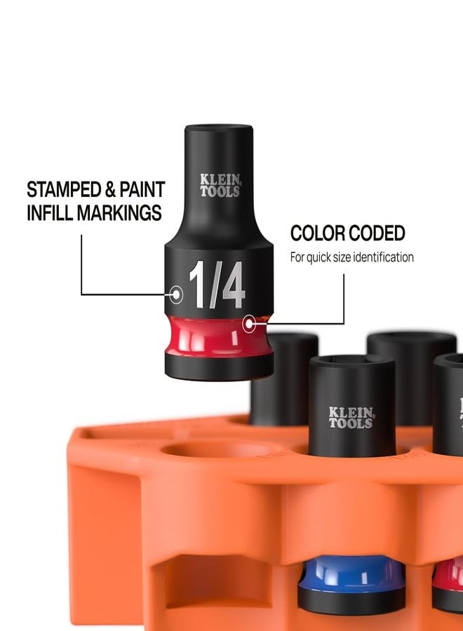 Klein Tools 33809 Grab-And-Go Impact Socket Set, SAE, 10-Piece Set with Sleeve, Carabiner, and 3/8-Inch Drive, Color-Coded 1/4, 5/16, 3/8, 7/16, 1/2, 9/16, 5/8, 11/16, and 3/4-Inch Sockets - Image 4