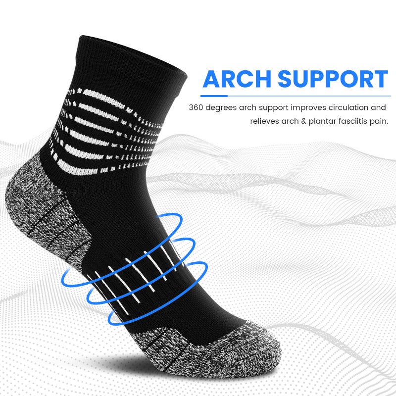 IRAMY Ankle Compression Socks for Men Athletic Running Socks with Cushioned Support 3 Pairs - Image 3