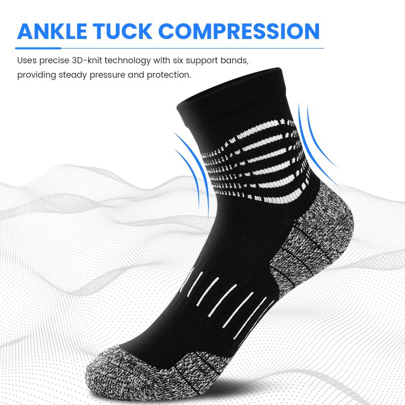 IRAMY Ankle Compression Socks for Men Athletic Running Socks with Cushioned Support 3 Pairs - Image 2
