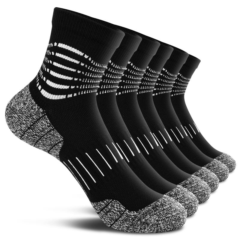 IRAMY Ankle Compression Socks for Men Athletic Running Socks with Cushioned Support 3 Pairs - Image 1