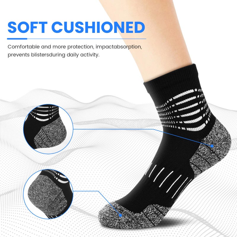 IRAMY Ankle Compression Socks for Men Athletic Running Socks with Cushioned Support 3 Pairs - Image 4