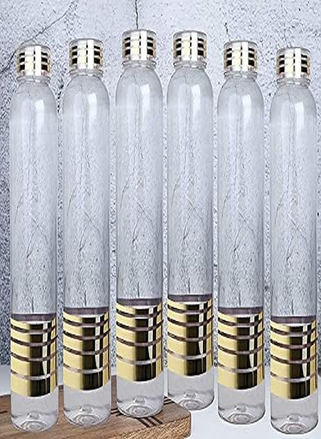 Frowwy Plastic Water Bottles for Fridge - Transparent 1000ml (1L) Bottles, Set of 6 - Reusable Drinking Water Storage, BPA-Free - Image 1