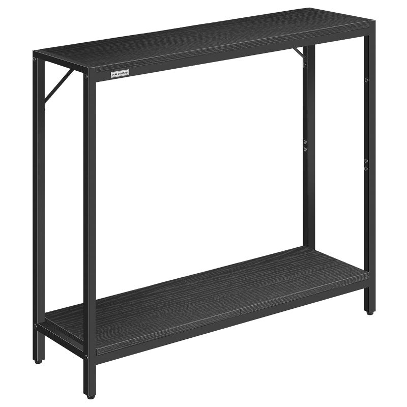 MAHANCRIS Console Table, 2-Tier Entrance Table, Behind Sofa Table, Industrial Style, Sturdy and Stable, for Living Room, Entryway, Foyer, Corridor, Office, Black CTHB27601 - Image 1