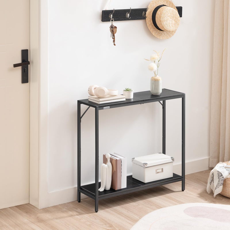 MAHANCRIS Console Table, 2-Tier Entrance Table, Behind Sofa Table, Industrial Style, Sturdy and Stable, for Living Room, Entryway, Foyer, Corridor, Office, Black CTHB27601 - Image 5
