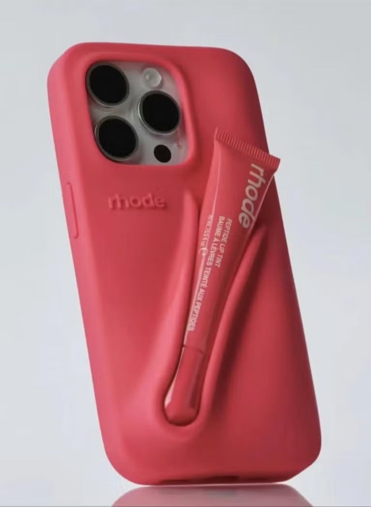 rhode I PHONE 16 PRO MAX Silicone Lip Holder for Cell Phone, Lip Gloss Adhesive Sleeve for Phone, Lip Holder Stick-on Phone Case, Back Stick On Holder for iPhone Phones - Image 3