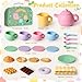 Golray Silicone Tea Sets for Toddlers 35 22pcs Washable Tea Party Set with Storage Box Picnic Cloth Pretend Play Kitchen Accessories Birthday Gifts Girls Toys for Kids 3 4 5 6 Years Old - Image 4