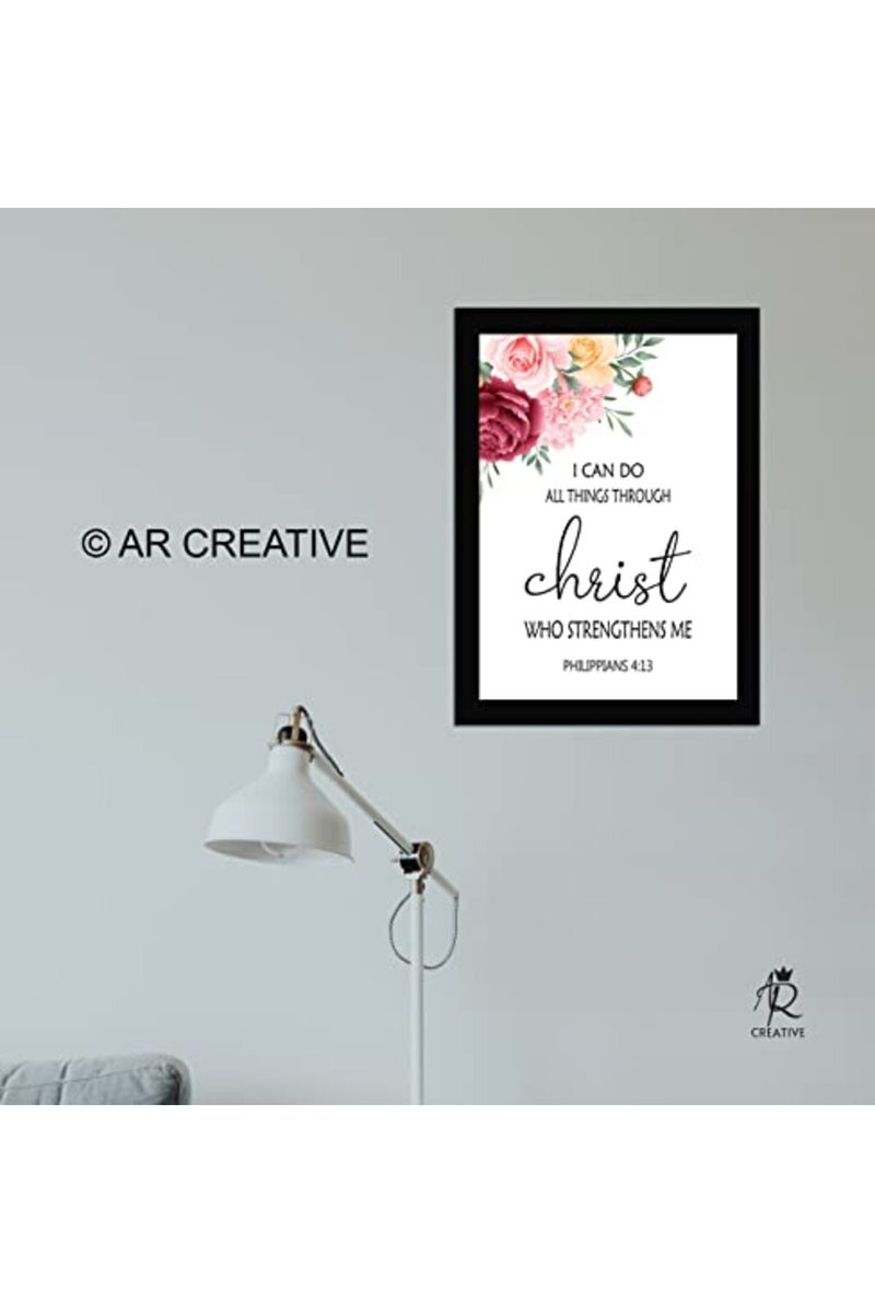 AR Creative I Can Do All Things - Bible Verse Wall Photo Framed Wall Poster, Bible Quotes Print with Frame, Home, Office Decor, Bible Quotes Poster (13.6 inch x 10.2 inch) - Image 4