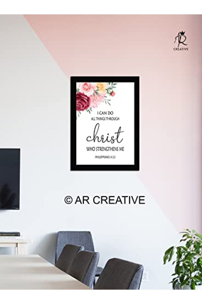 AR Creative I Can Do All Things - Bible Verse Wall Photo Framed Wall Poster, Bible Quotes Print with Frame, Home, Office Decor, Bible Quotes Poster (13.6 inch x 10.2 inch) - Image 2