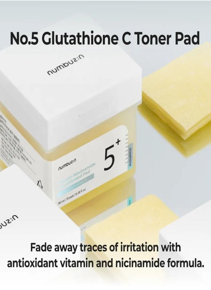 numbuzin - Skin Rejuvenation Kit - No.5 Vitamin-Niacinamide Concentrated Pad, No.5 Vitamin Concentrated Serum - Image 1