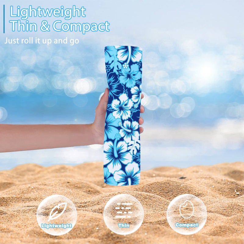 TwoYek 2 Pack Microfiber Thin Beach Towel Lightweight 71x32 Oversized Extra Large Sand Free Towels Quick Dry for Travel Pool Yoga Gym Sports Beach Accessories Vacation Essential Gift - Image 2