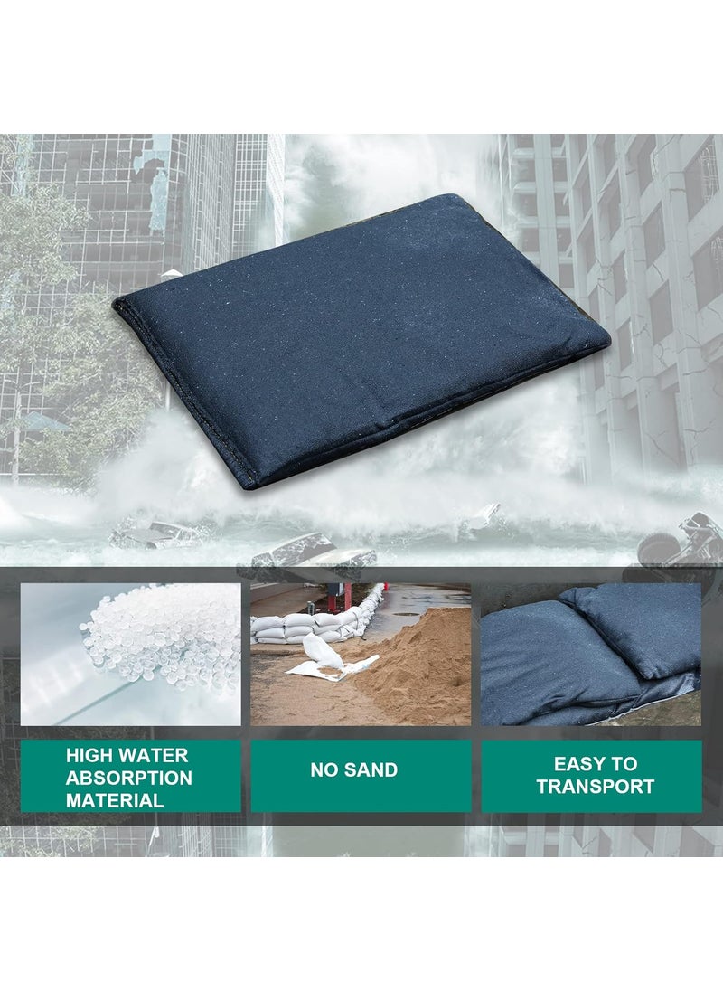Shappy 5 Pack Sandless Sand Bags Garage Water Barrier Flood Barrier Sandbags for Flooding Water Absorbent Mat Flood Prevention Barriers Reusable Sand Bags Dark Green  - Image 2
