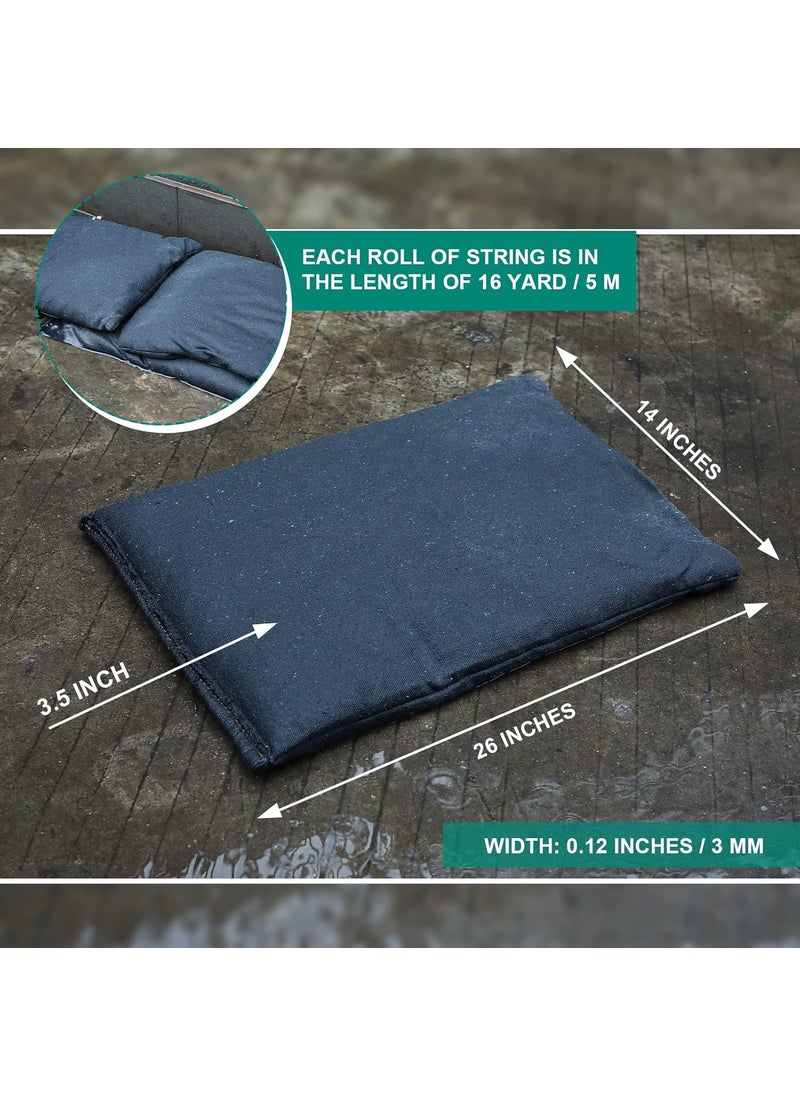 Shappy 5 Pack Sandless Sand Bags Garage Water Barrier Flood Barrier Sandbags for Flooding Water Absorbent Mat Flood Prevention Barriers Reusable Sand Bags Dark Green  - Image 3