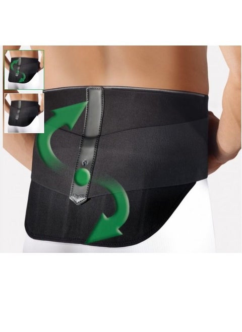 Belt and lumbar support for the lower back from velpeau, Germany, with four solid supports  and two additional elastic straps for pressure, size 5 black