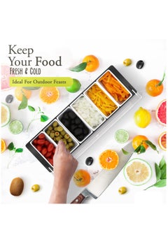 Arabest Ice Cooled Condiment Serving Container Chilled Garnish Tray Bar Caddy for Home Work or Restaurant  - Image 5