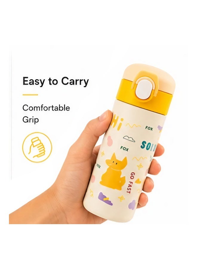 Cocobee-Insulated Stainless Steel Water Bottle, Leakproof, Soft Handle Grip, Odour Free, 500Ml, 3 Years+-Yellow - Image 2