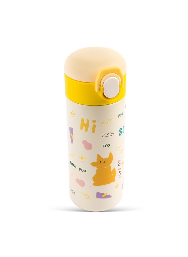Cocobee-Insulated Stainless Steel Water Bottle, Leakproof, Soft Handle Grip, Odour Free, 500Ml, 3 Years+-Yellow - Image 1