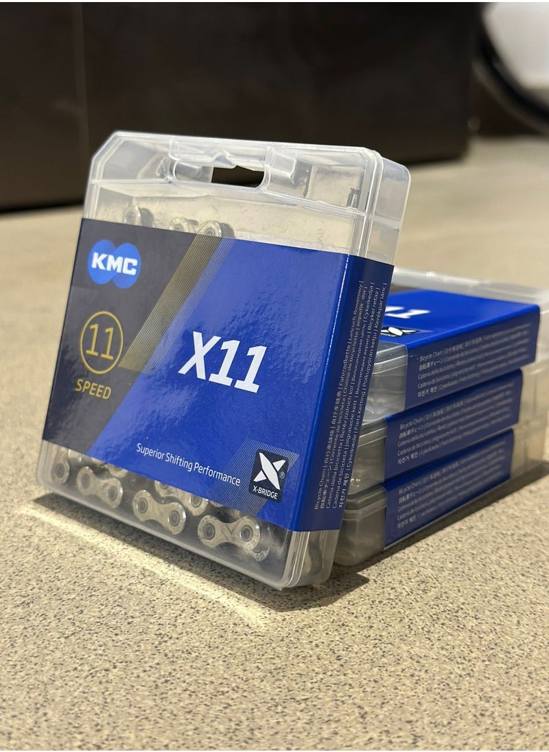 KMC KMC chain X11  118 links , 1/2"x11/128" | Compatibility: SHIMANO, Campagnolo and SRAM 11 speed drivetrain systems | 1x11, 2x11, 3x11 , for Mountain bikes , Road bikes , Down hill  - Image 2