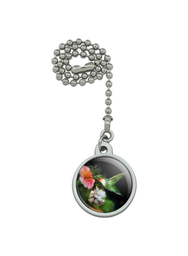 GRAPHICS & MORE Ruby's Hummingbird Flower Garden Ceiling Fan and Light Pull Chain - Image 1