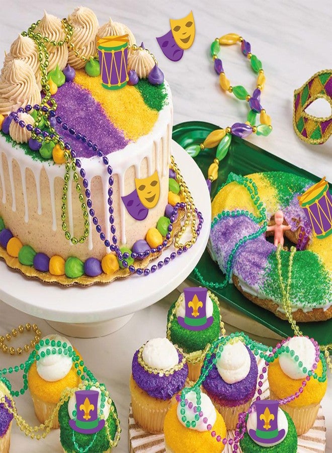 Caregene Mardi Gras Fondant Molds Masquerade Mask Indian Drum Silicone Molds Alice Wonderland Hat Chocolate Molds for Cupcake Cookie Decorating Baking Molds for Mardi Gras Party DIY Craft Candy - Image 4