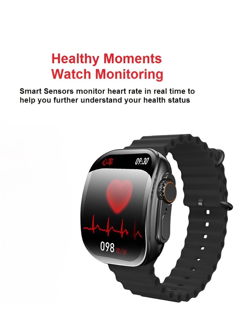 W&O - X10 Ultra 3 Smart Watch 49mm - Curved Screen - Black - Image 1